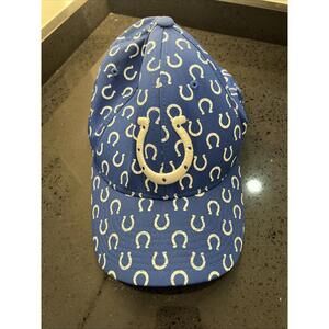 Indianapolis Colts Reebok Flex Fitted Hat Cap NFL Football All Over Logo Print
